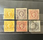 MIXED LOT 6 HIGH VALUE NEW SOUTH WALES STAMPS USED 1855-1889 20 SHILLING STAMP