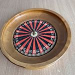 Vintage / Antique Travel Roulette Wheel  in Wooden Base
