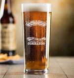 commando Not inherited only earned blood sweat & tears Engraved Pint Glass 570ml