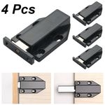 4 Pcs Door Push To Open Touch Magnetic Black Cabinet Catch Heavy Duty Latch