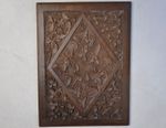 Antique Old Hand-carved Crafted Wood Wooden Panel Relief Carving Decor Walnut ?