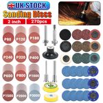 270Pcs 2Inch Sanding Discs Pad Kit For Drill Grinder Rotary Tool Die 80-3000Grit
