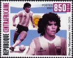 DIEGO MARADONA Argentina Footballer/Football MNH Stamp #7 (2020 Central Africa)