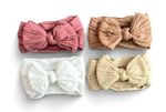 New-born Baby Girls Headband Bow Set, Soft Elastic Bow Knot Hair Band, 4 Pack