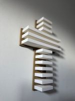 Modern 30cm 3D Layered Wall Cross – Contemporary Christian Home Décor