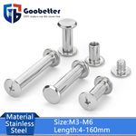 M3-M6 Chicago Screws A2 Stainless Steel Belt Bolt Craft Stud Bind Rivet Binding