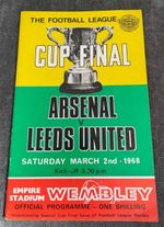 LEAGUE CUP FINAL FOOTBALL PROGRAMME 1968 ARSENAL V LEEDS UNITED UTD @ WEMBLEY VG