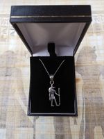 Anubis necklace solid silver with 18" solid silver curb chain gift boxed.