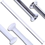 Extendable Shower Curtain Rail Rod Telescopic Pole Chrome 125-220cm HomeCentre?