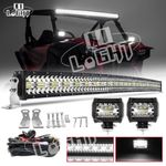 Fits Honda Pioneer 1000 Roof 52'' Curved LED Light Bar + 2x Pods + Switch Wiring