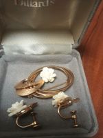 pendant and earrings gold plated jewelry set