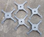 NOS Lot of 5, 12 X 12 Spider Cast Iron 4 Prong Table Top/Base/Legs. Free Ship!!!