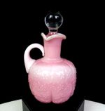 Challinor Taylor Antique Pink Glass Forget Me Not 3 3/4" Tri-Corner Cruet 1885