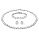 Tennis Necklace Earrings Angelic Bridal Wedding Adult Bracelet Set Inspired 3pc