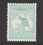 1915 KANGAROO SECOND WATERMARK 1/- "GREEN" "MINT" SG 28 £190 VERY RARE!