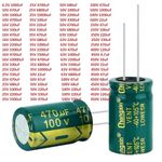 6.3V -450V High Frequency LOW ESR Radial Electrolytic Capacitors 4.7uF - 10000uF