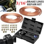 WinHolder Brake Line Flaring Tool& 2Set 25ft 3/16" Pipe Nut Kit  Repair Tools