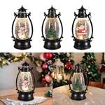 Christmas Snow Globe Lantern LED Lighted Decorative Lamp Xmas Home Decor Gift