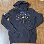 Coldplay Music of the Spheres Black Pullover Hoodie Size M Tour Sleeve Print