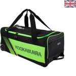 Black/Neon Green Cricket Bag with Braided Straps & Organizational Pockets