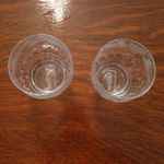 Pair of Antique "Last Drop" Glass Tumblers 19thc Macabre Gallows Engraved 10 cm