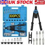 300PCS Professional Hand Nut Tool M3- M12 Repair Kit Riveter Rivnut Gun Mandrels