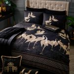 Laurence Llewelyn Bowen LLB Black & Gold Duvet Cover Quilt Bedding Set Double