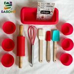 SASONS 17‑Pc Kids Baking Set – Child Baking Utensils, Cookie & Cupcake Kit