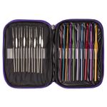 22Pcs ALUMINIUM CROCHET NEEDLES SET Yarn Knitting Sewing Hooks 0.6 TO 6.5MM