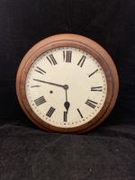 Antique Victorian Fusee Wall Clock 12” Dial 15” Case Original Working
