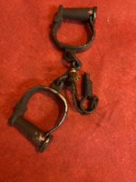 Cast Iron Handcuffs Pair Metal Hand Cuffs With Working Key Heavy