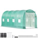 Polytunnel Walk-in Garden Greenhouse with Zip Door and Windows Greenhouses