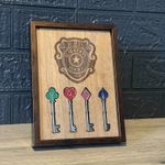 Resident Evil 2 R.P.D. Precinct Keys Framed Display Art - 7x5" Wooden Plaque