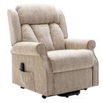 The Darwin Dual Motor Riser Recliner Mobility Arm Chair Cream Brushstroke Fabric