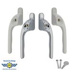 uPVC Universal Window Handle Cranked Offset Locking Espag Right / Left, 43mm