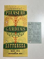 1953 Festival Pleasure Gardens Battersea Park London Leaflet & Card Rare