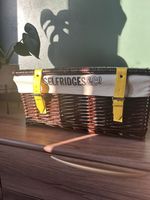 Selfridges Empty Hamper Basket Dark Brown Gift Box Picnic Never used 
