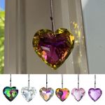 Heart Faceted Pendant Crystal Sun Catcher Rainbow Prism Hanging Crystal