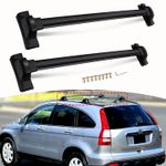 BLACK ROOF CROSS BARS PAIR ALUMINIUM RAILS KIT FOR HONDA CRV CR-V MK3 2007-2012
