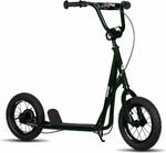 Kids Scooter with 16" Rubber Front Wheel - Dark Green