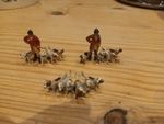 Very rare miniature hand painted hunters and dogs Read Description 
