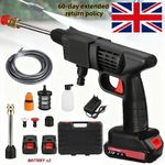 Portable Cordless Car High Pressure Washer Jet Water Wash Cleaner Gun+2 Battery