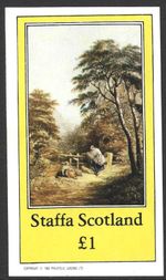 Staffa Scotland, 1982, £1 Trees, MNH Imperf M/S Sheet #M2890