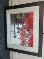 KING SILK ART, Framed Silk Embroidery Landscape, possibly a Suzhow Garden.