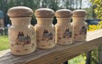 ✨Vintage International Heartland Spice Jar Set of 4 Folk Art✨