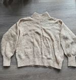 Women’s Beige Knit Mock Neck Long Sleeve Pullover Jumper, Size XS