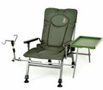Khaki Green Outdoor Fishing Armchair With Side Table And Fishing Rod Holder