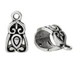 Tibetan Silver Fancy Pendant Hangers Links Bails 14mm x 8mm Large Hole 25pcs