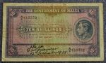 1939 British Malta | 10 Shillings | P13a | George VI | A2 615552