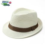 Breathable Sun Cap Trilby Sun Hat Outdoor Straw Fedora Hat Man UK